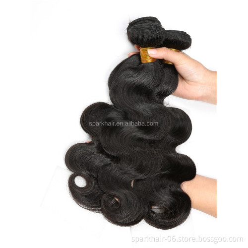 100% Unprocessed Virgin Cuticle Aligned Body Wave  Non-Remy Hair Weft Natural Black Color Human Hair Extension 100g/Bundle